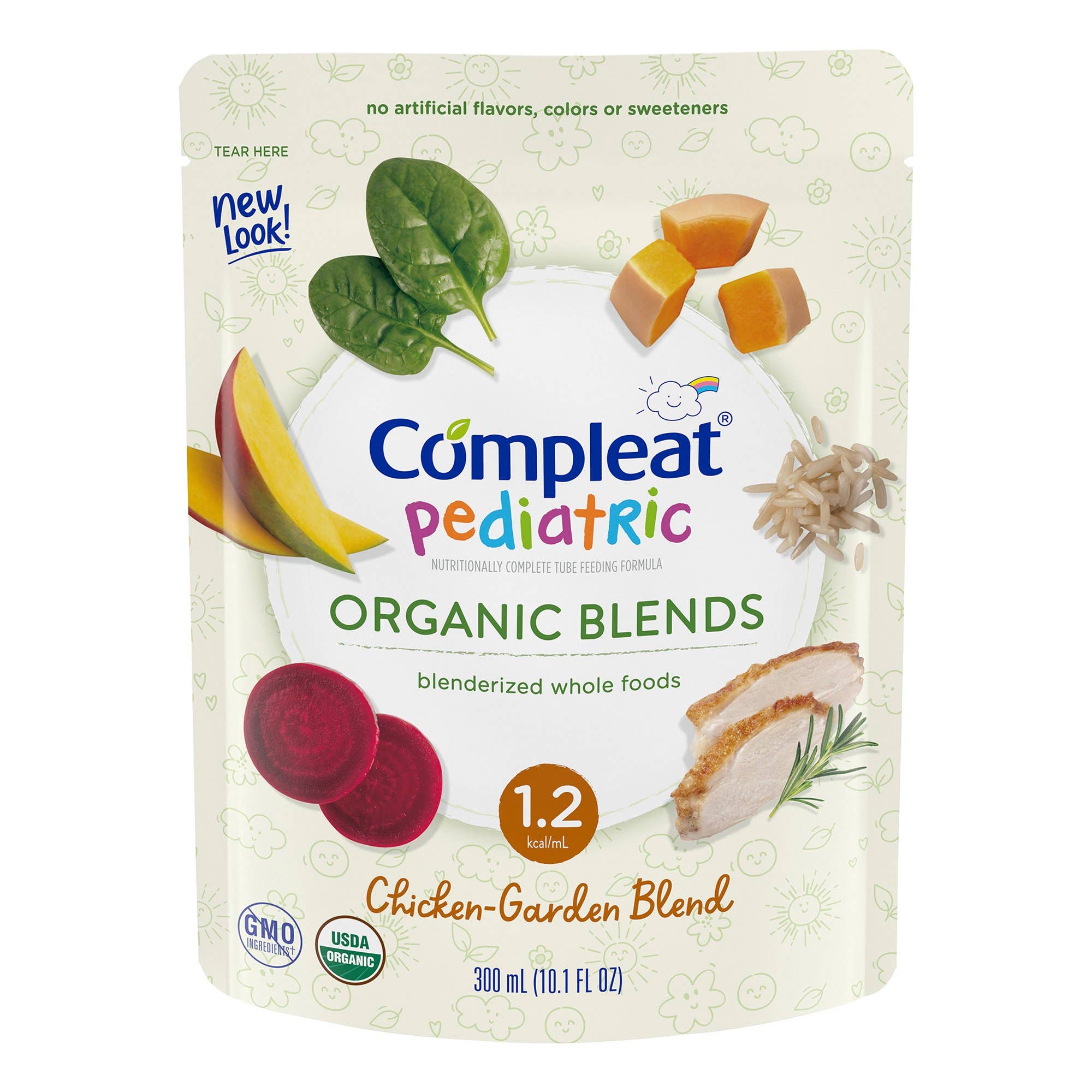 Compleat Pediatric Organic Blends Tube-Feeding FormulaOral Supplement Chicken-Garden Flavor Organic Non-GMO 101 oz 356$