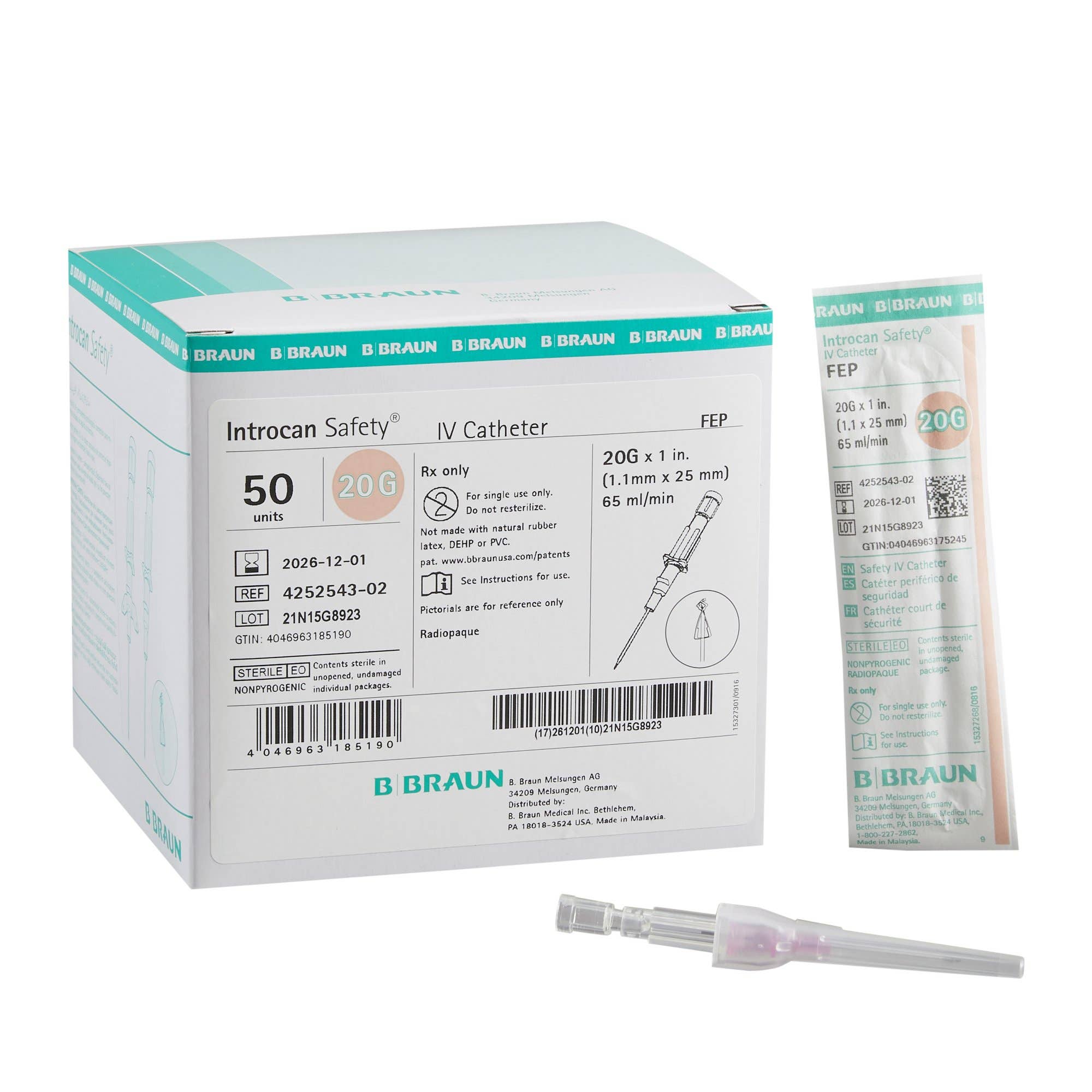 Peripheral IV Catheter McKesson 22 Gauge 1 Inch Without Safety