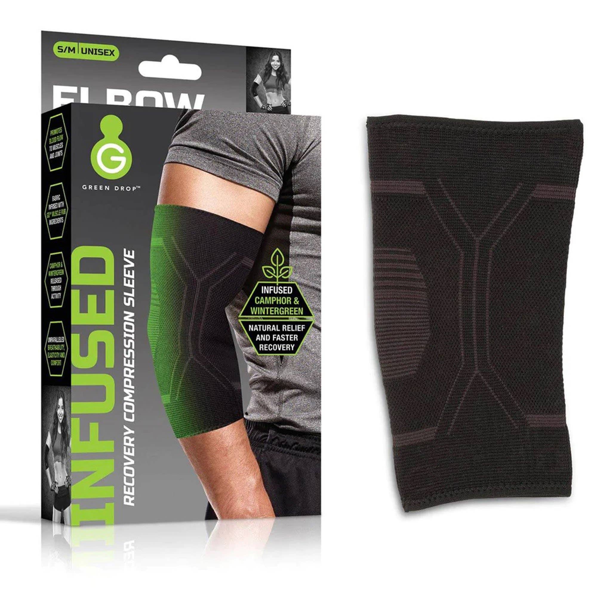 Green Drop Elbow Brace  Infused Compression Sleeve