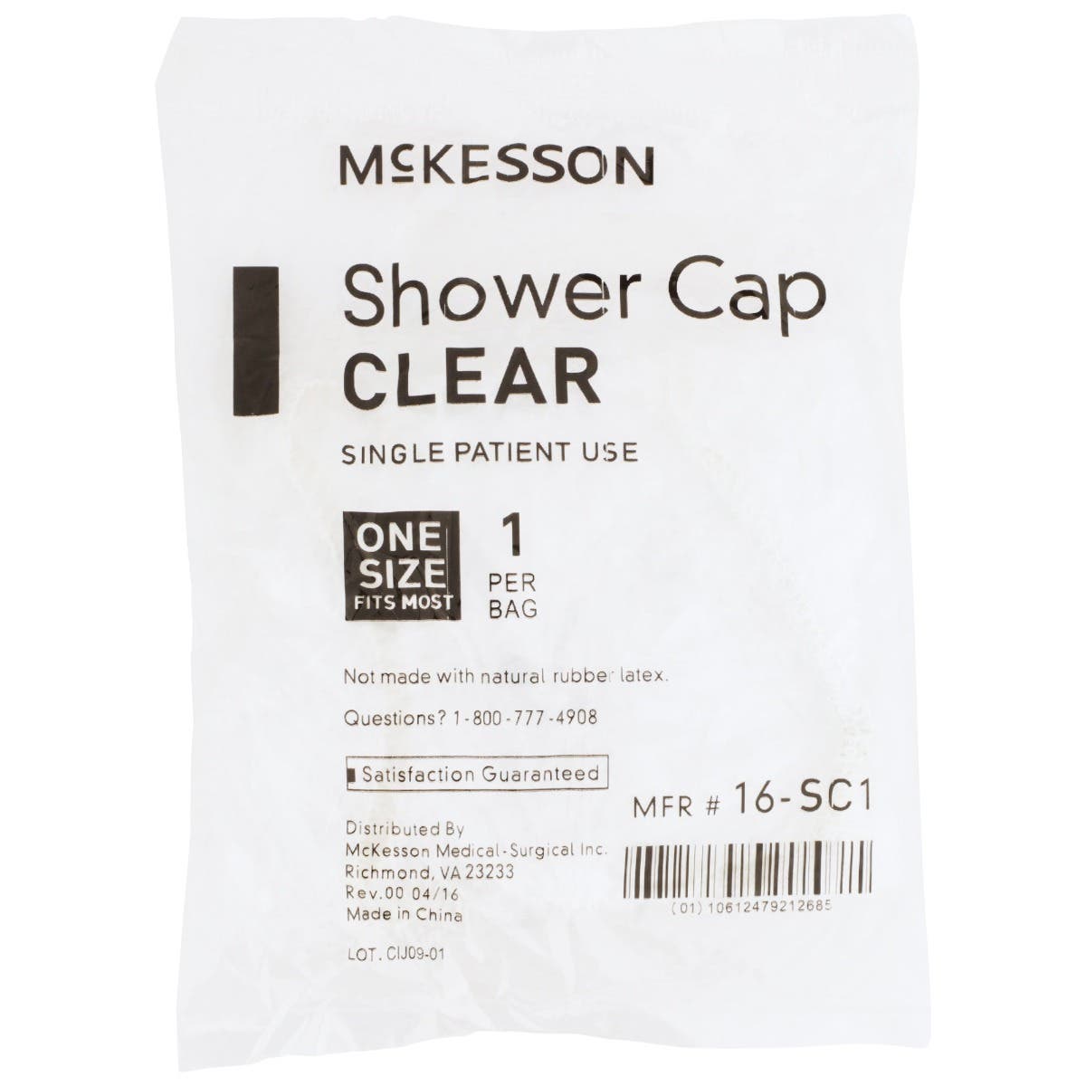 Shower Cap McKesson One Size Fits Most Clear - BX/200