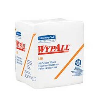 WypAll L40 Wipers - 12.5 x 13", White, 1/4  fold