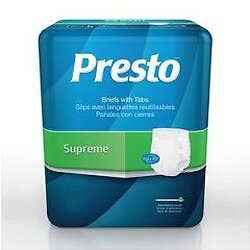 Presto® Maximum Absorbency Brief, Large (45'' to 58'' Waist) Blue - Pack of 18