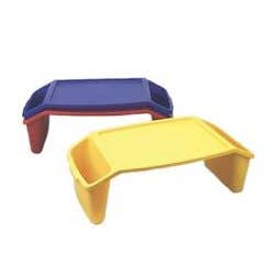 Plastic bed tray with side pockets