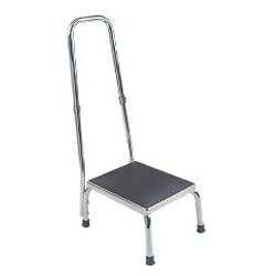Footstool with handrail