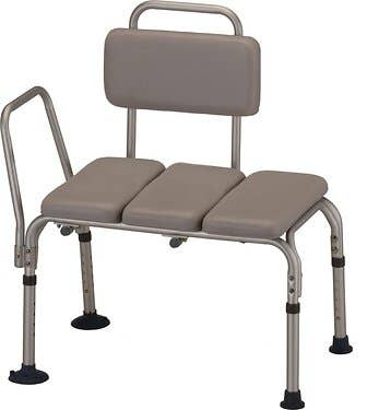 Padded Transfer Bench with Back for Bathtub & Shower