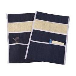DMI Wheelchair Arm Pads Armrest Covers with Storage Pouch, Denim - 2 pairs