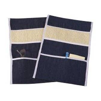 DMI Wheelchair Arm Pads Armrest Covers with Storage Pouch, Denim - 2 pairs