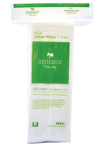 Intrinsics® Cotton Wipes - 4"x4", 200 ct.