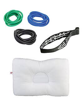 Cervical Kit (Moderate Stretch) – Green/Blue/Black Exercise Tubes + Door Anchor + Support Pillow