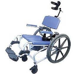 Healthline 190 Aluminum Shower Commode Chair - Tilt - 190-24 - WITH 24" Wheelchair Wheels