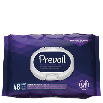 Prevail Personal Wipe with Aloe and Vitamin E, 8 X 12 Inch