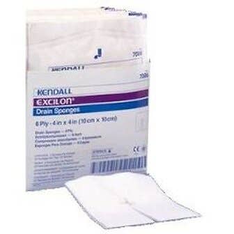Kendall Excilon Drain and I.V. Sponges Sterile 4" x 4" - Case of 300
